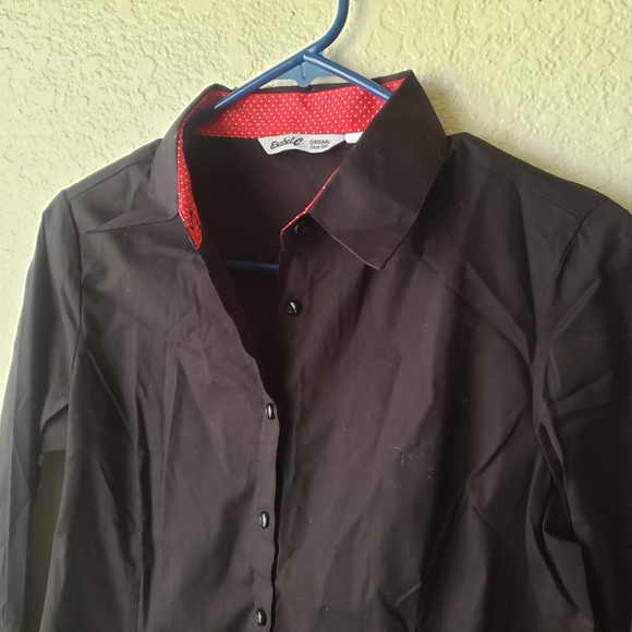 Esabel C Black Fitted Button Down Collared Shirt - Picture 2 of 7